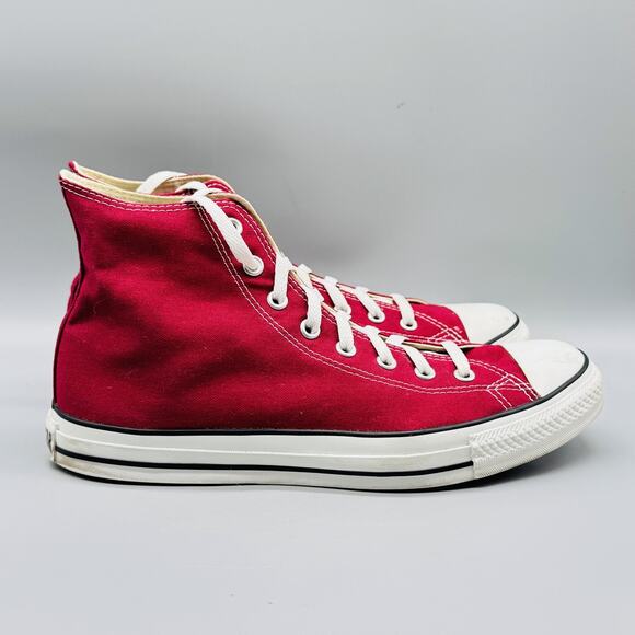 Converse Shoes Mens 11 Red Canvas Chuck Taylor All Star High Top Lace Up Sneaker - Picture 1 of 12